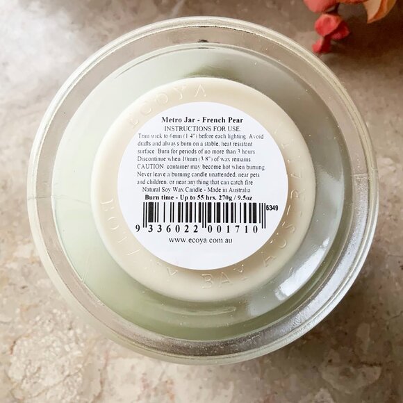 ECOYA French Pear Natural Wax 9.5 oz Fragranced Candle Made in AUSTRALIA - Picture 9 of 9